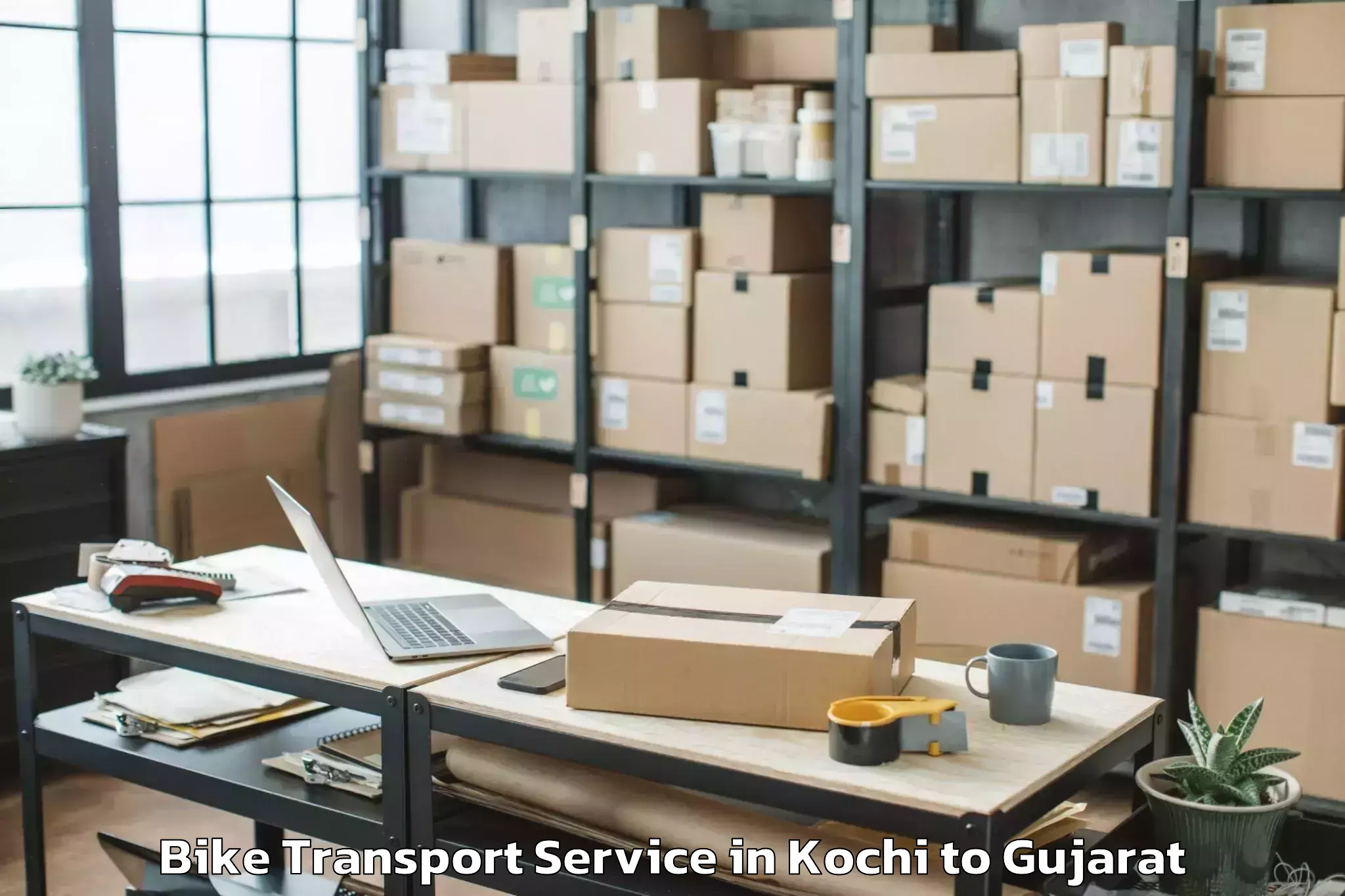 Book Kochi to Vadodara Airport Bdq Bike Transport Online